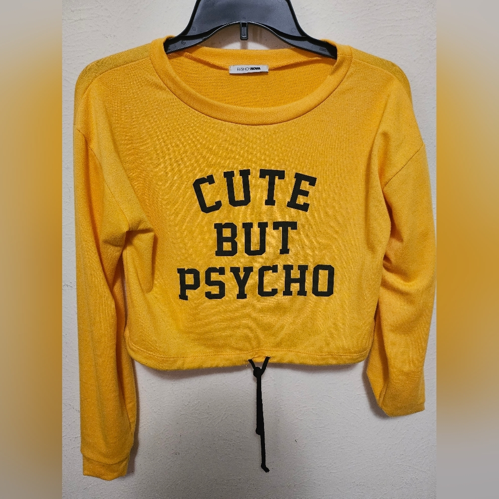 Yellow Long Sleeve Crop Top